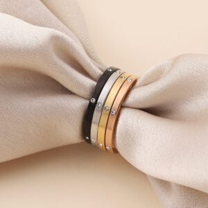 Set 4 inele cu pietre, bijuterii din oțel inoxidabil