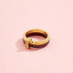 Inel superb din oțel inoxidabil ceramică Cubic Zirconia