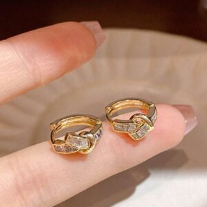 Rhinestone Decor Hoop Earrings