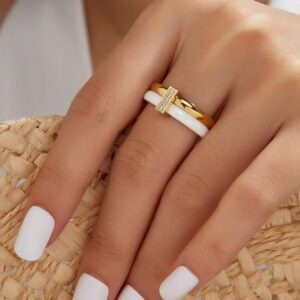 Inel Oțel inoxidabil, Ceramică Cubic Zirconia