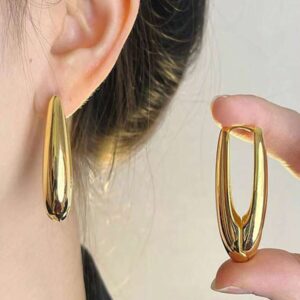 2 perechi de cercei simpli și netezi în formă de picătură de apă